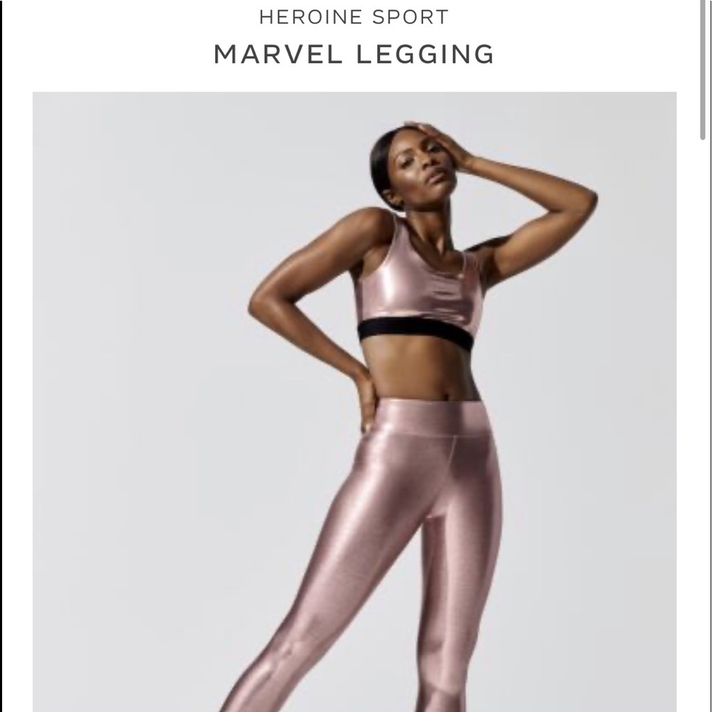 NWOT HEROINE Sport Rose Gold Sparkle Tight szSM
